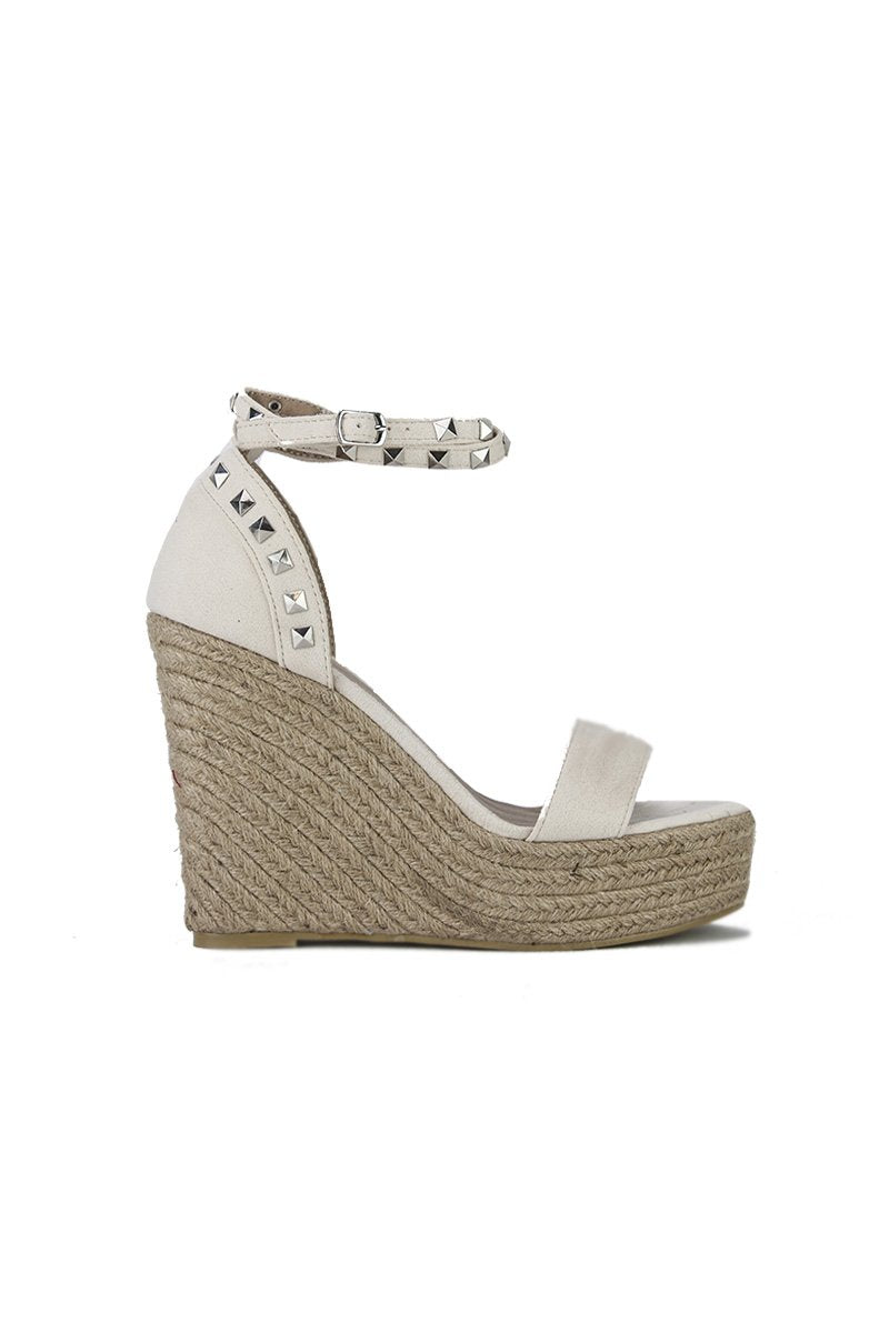 Binky Nude Stud Espadrille Wedges