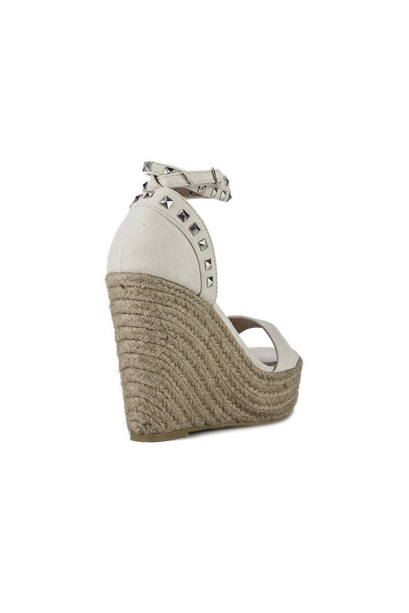 Binky Nude Stud Espadrille Wedges