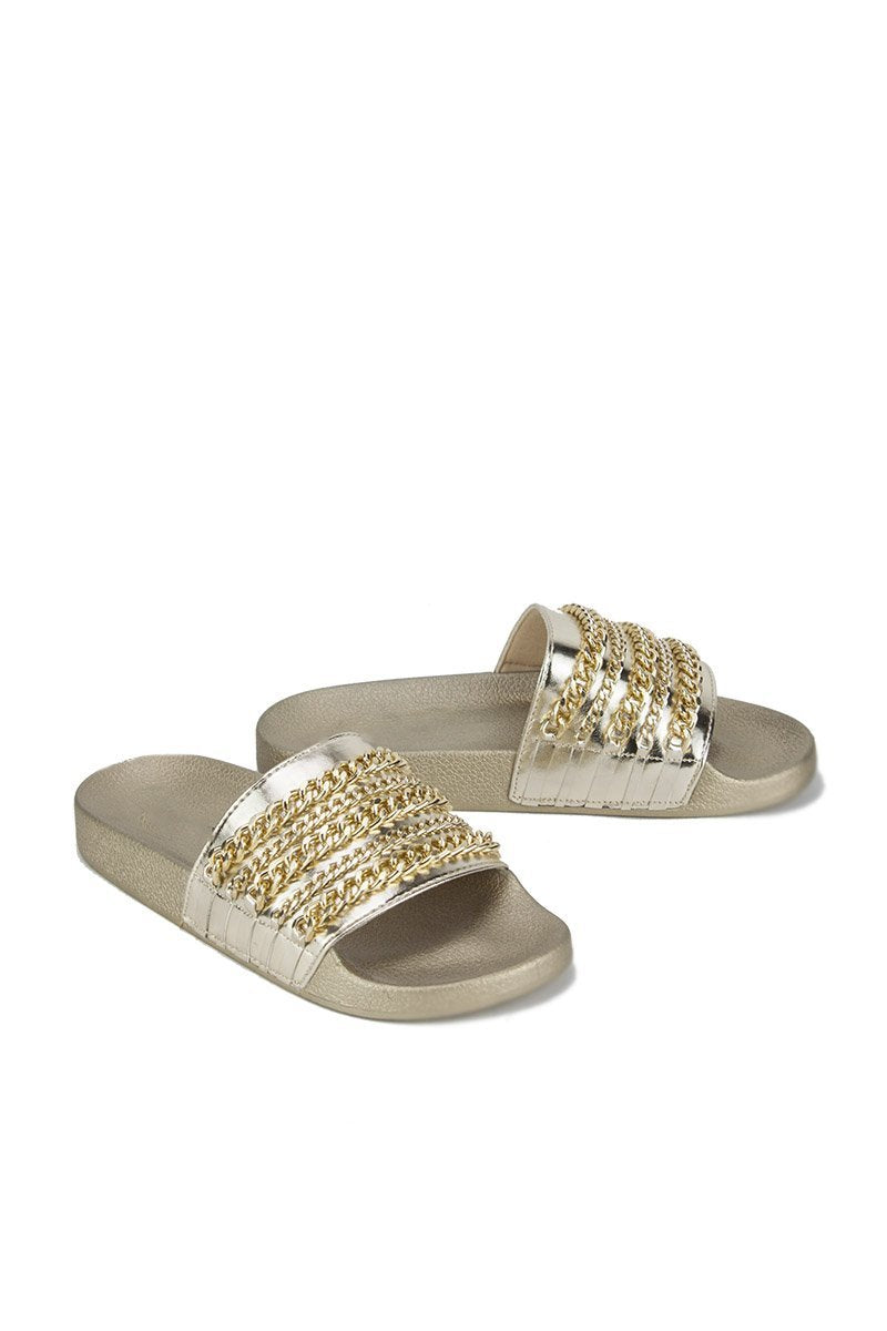 Cameron Gold Chain Sliders