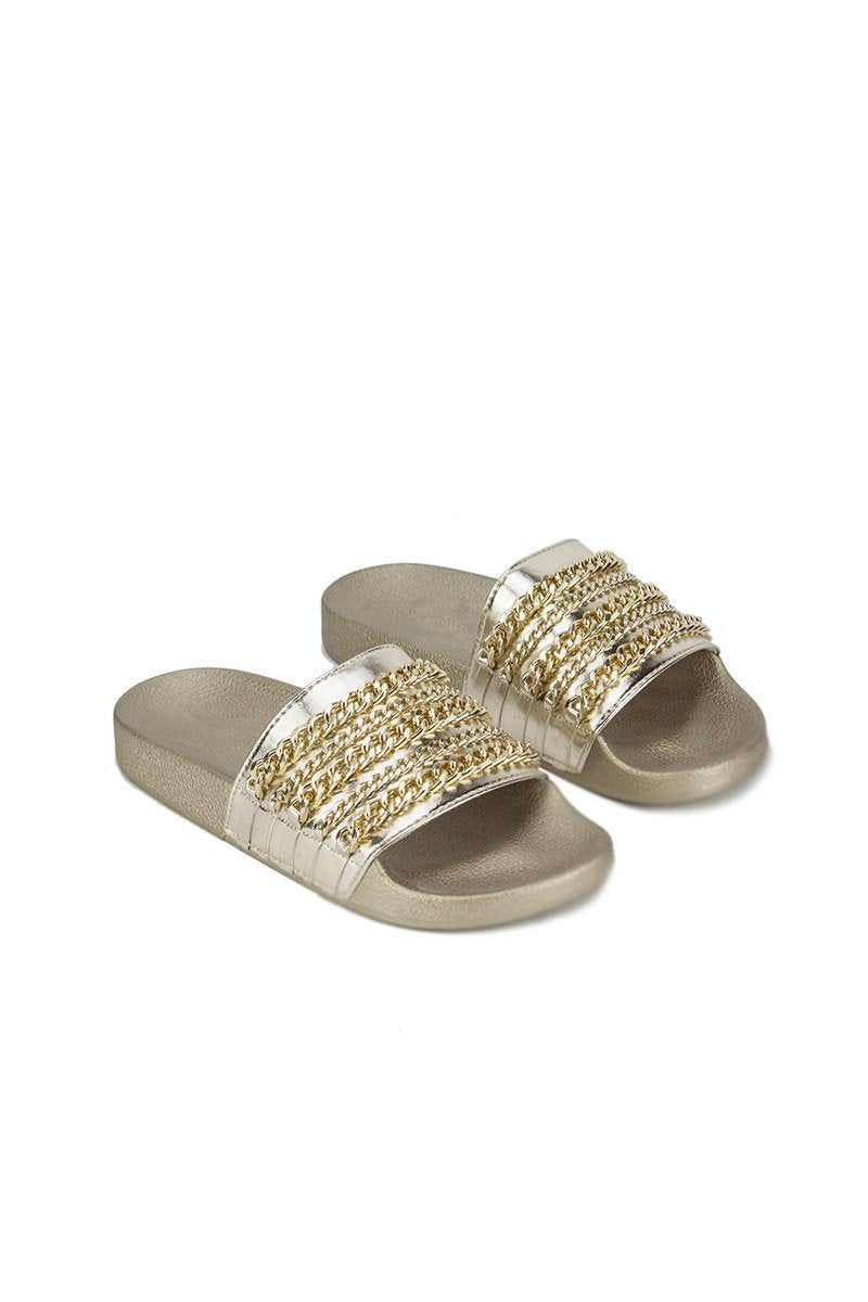 Cameron Gold Chain Sliders