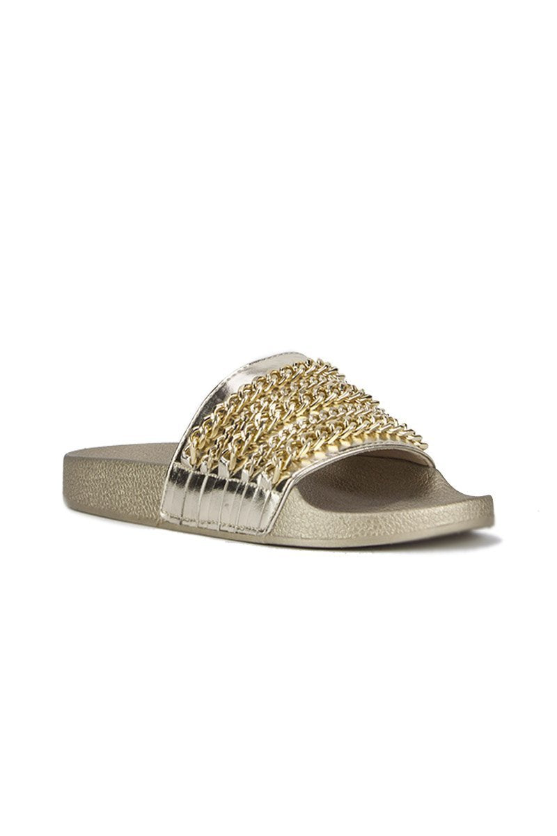 Cameron Gold Chain Sliders