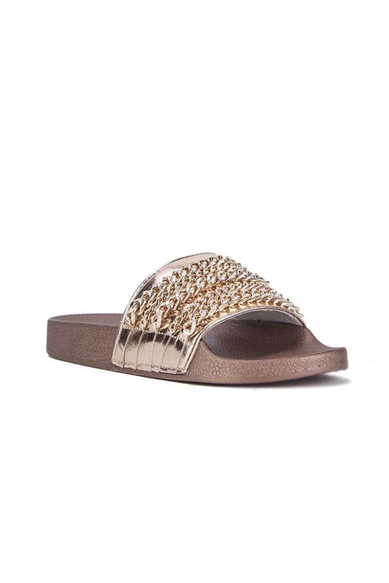 Cameron Rose Gold Chain Sliders