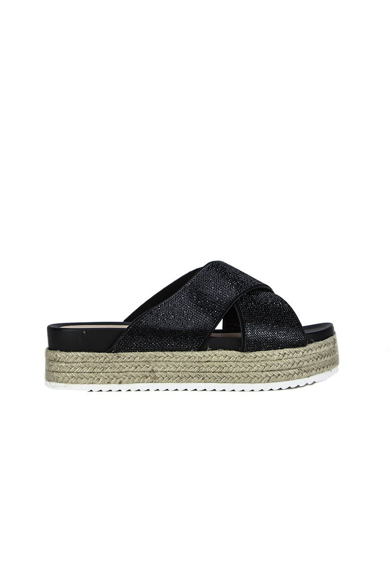 Carli Black Flatform Sliders