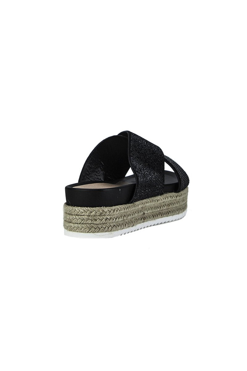 Carli Black Flatform Sliders