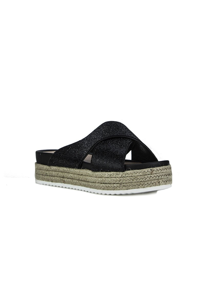 Carli Black Flatform Sliders