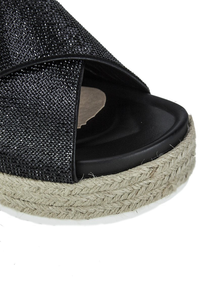 Carli Black Flatform Sliders