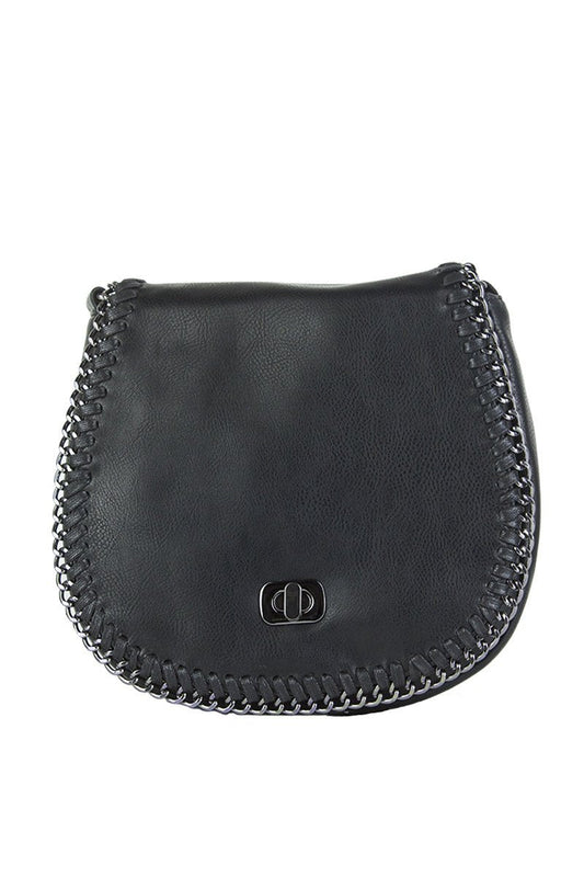 Carney Black Chain Detail Shoulder Bag