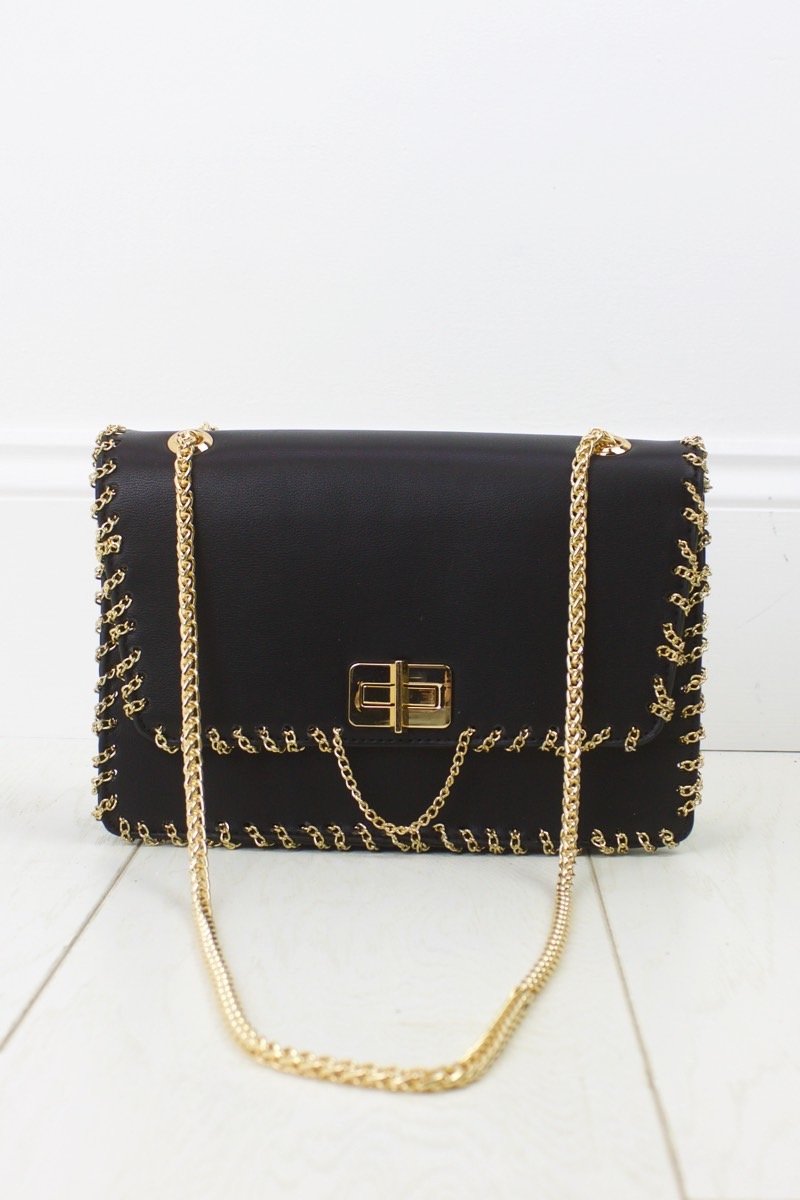 Carrie Black Chain Shoulder Bag