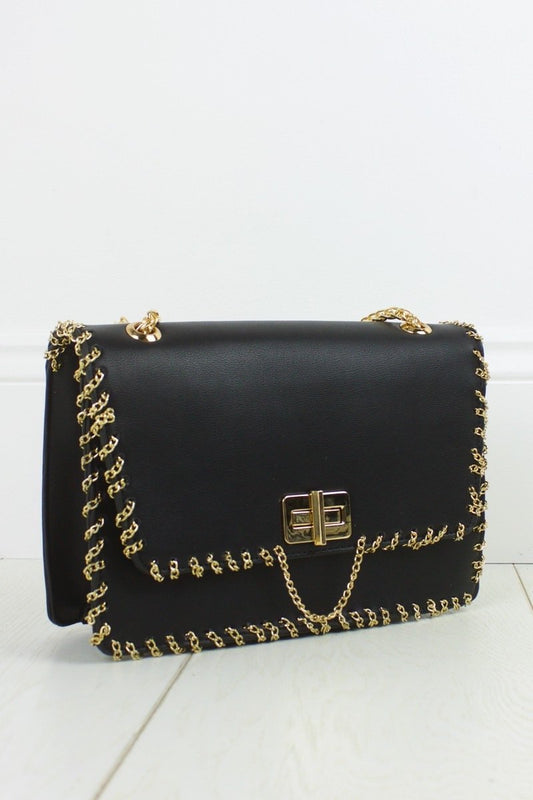 Carrie Black Chain Shoulder Bag