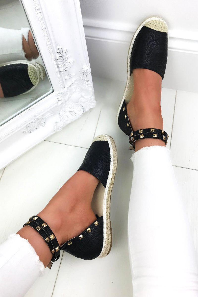 Celine Black Stud Espadrilles