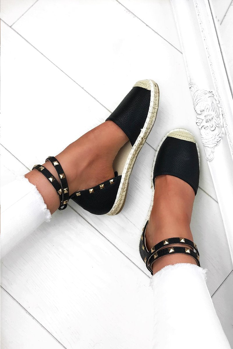 Celine Black Stud Espadrilles