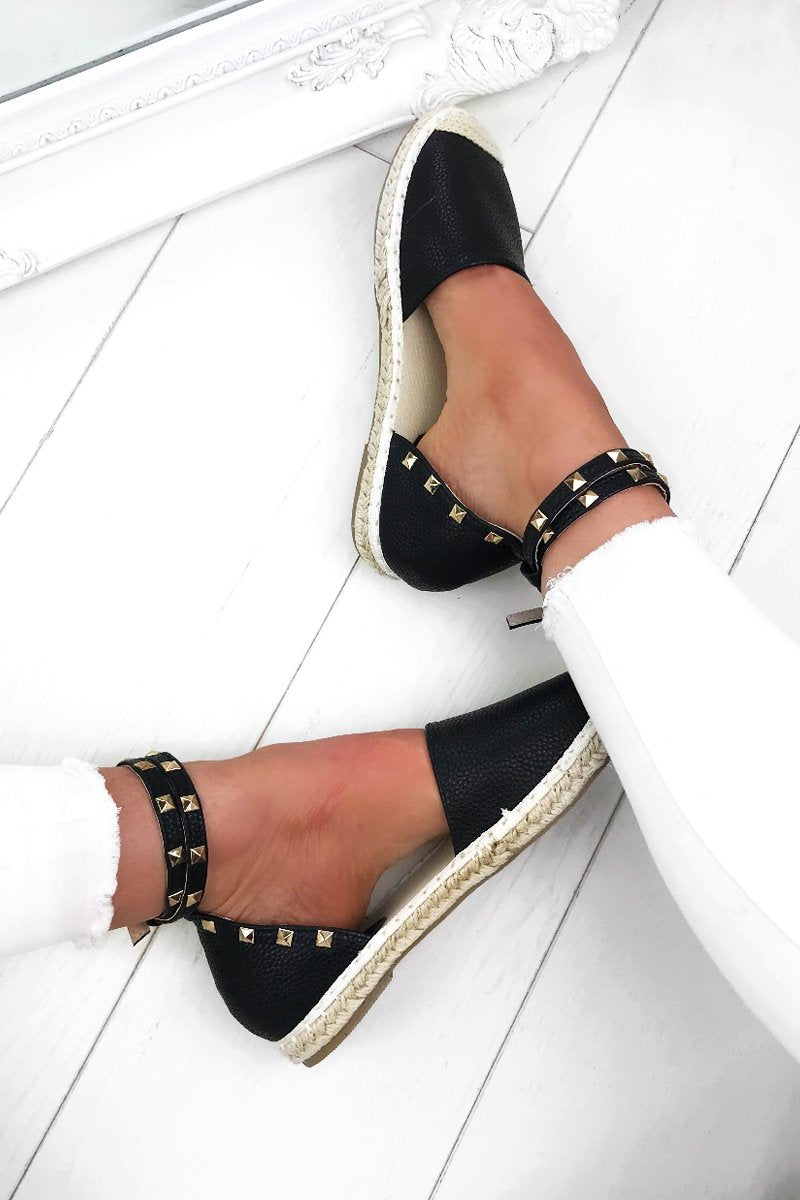 Celine Black Stud Espadrilles