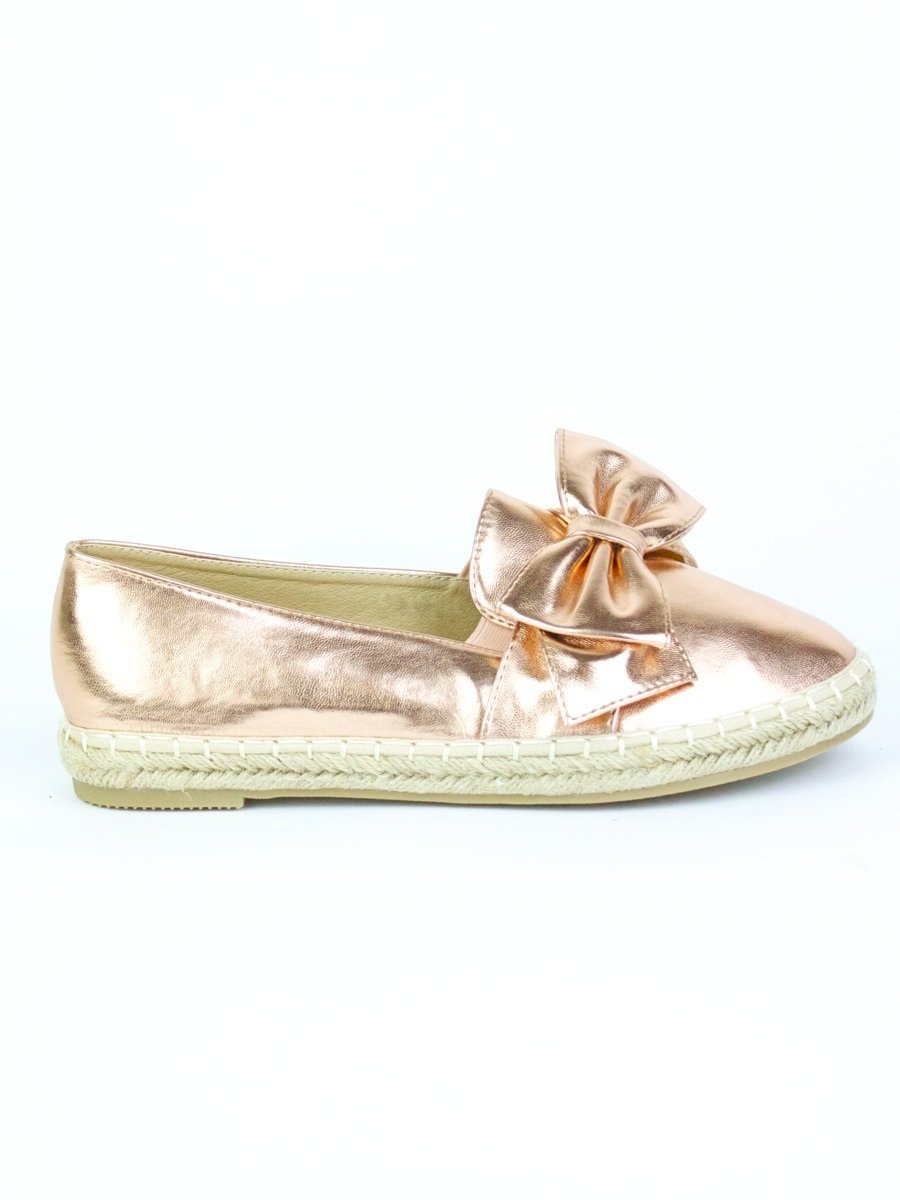 Ciara Rose Gold Espadrille Bow Pump