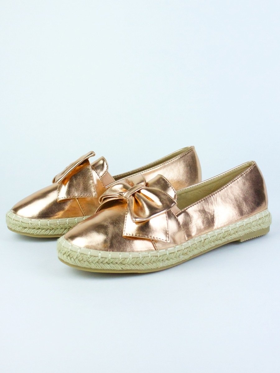 Ciara Rose Gold Espadrille Bow Pump