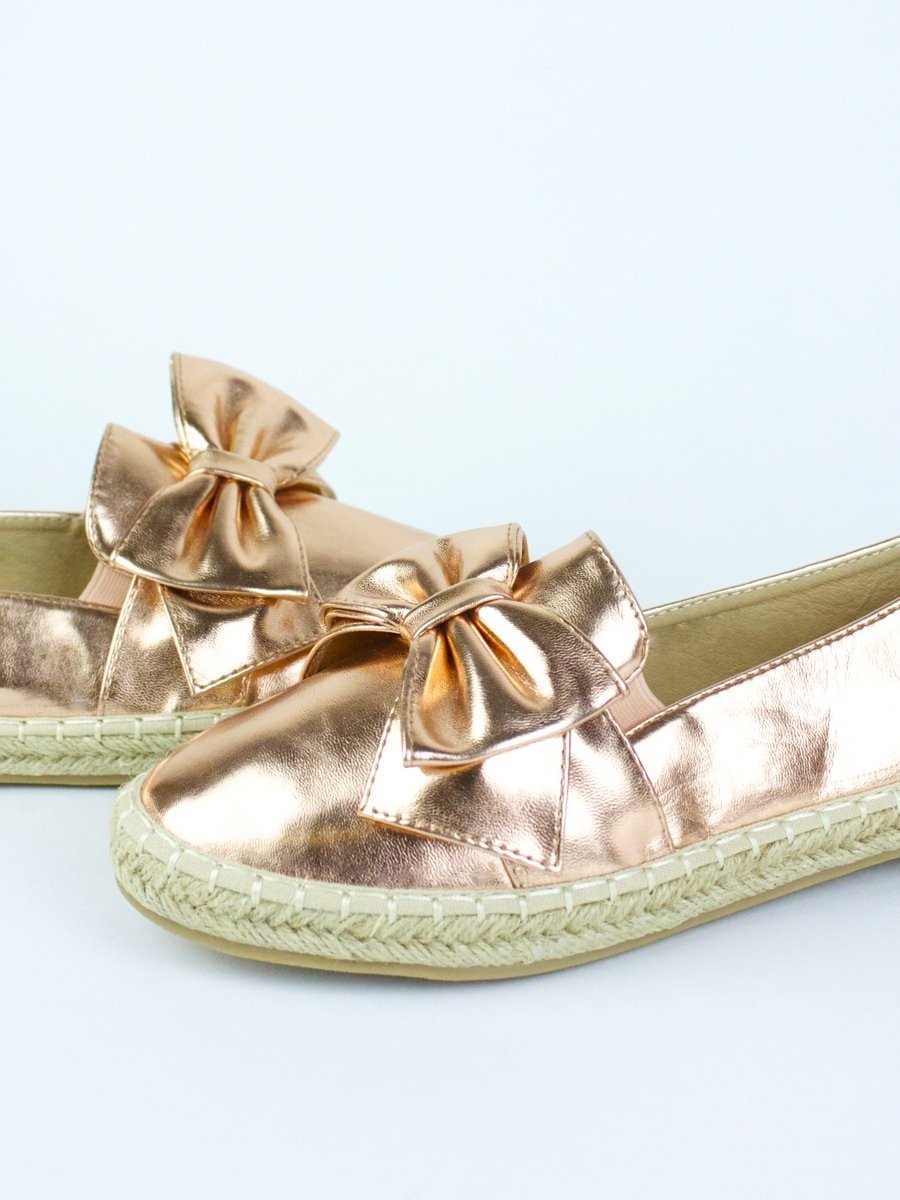 Ciara Rose Gold Espadrille Bow Pump