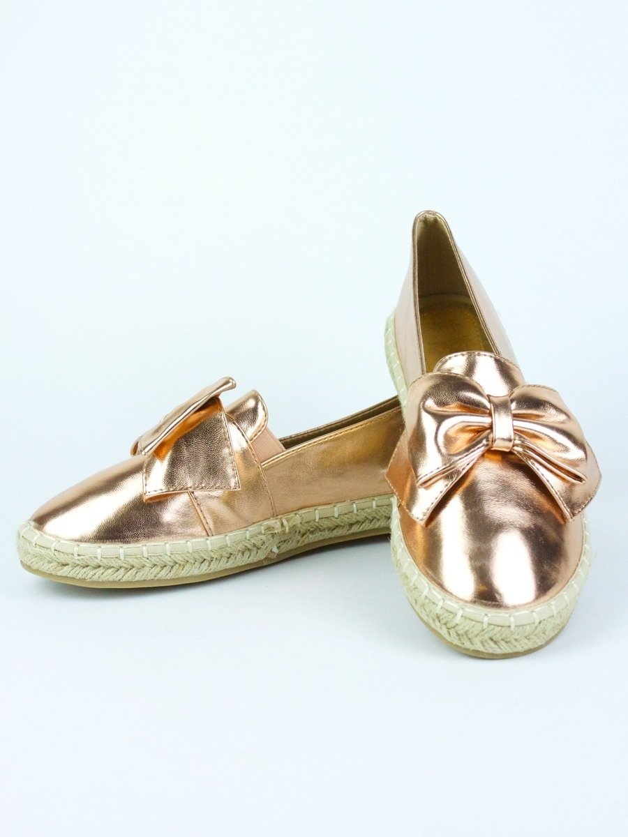 Ciara Rose Gold Espadrille Bow Pump