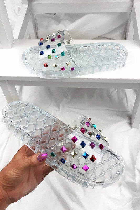 Cici Clear Stud Sliders