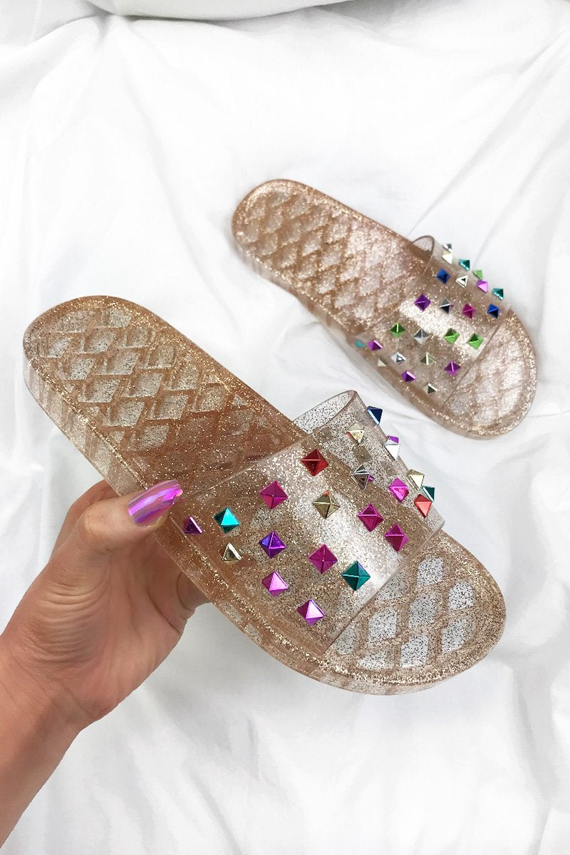 Cici Rose Gold Stud Sliders