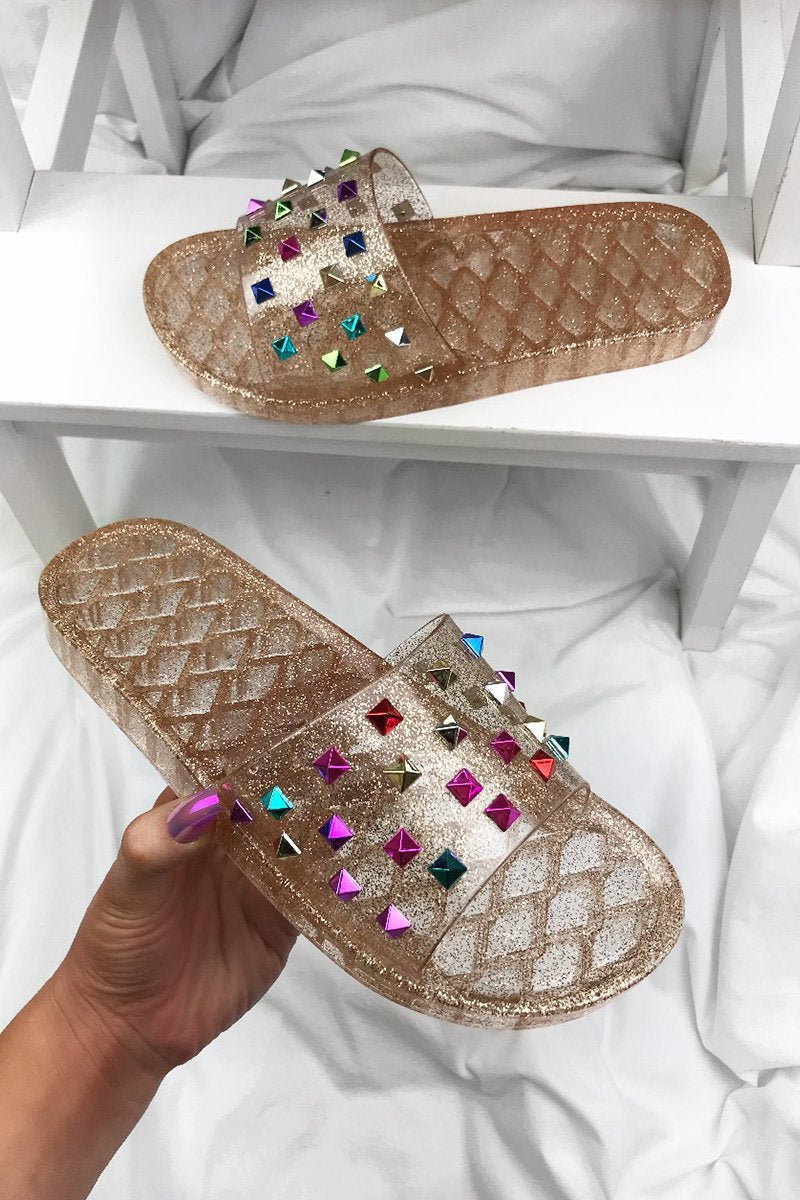 Cici Rose Gold Stud Sliders