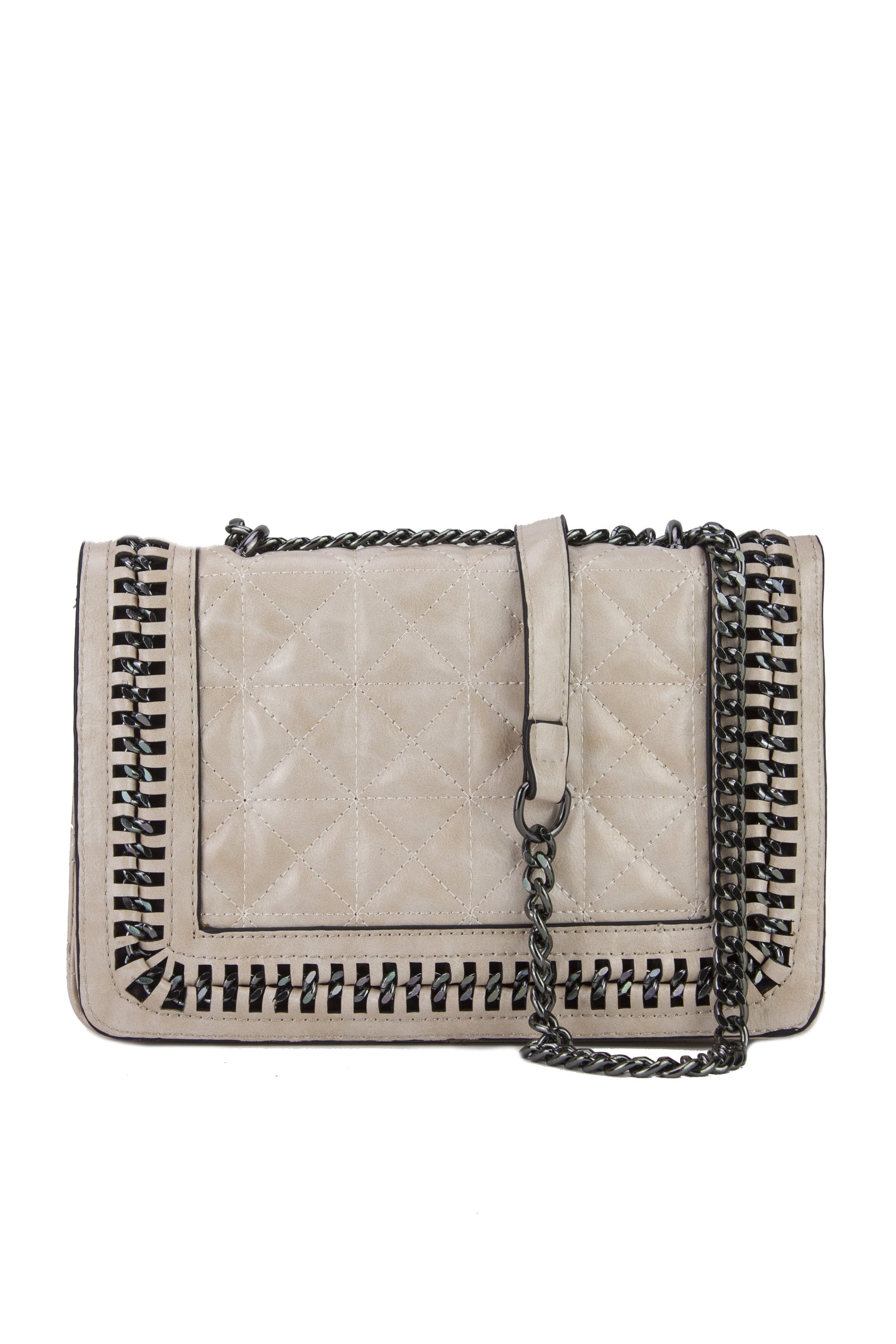 Claudine Nude Quilted Chain Bag