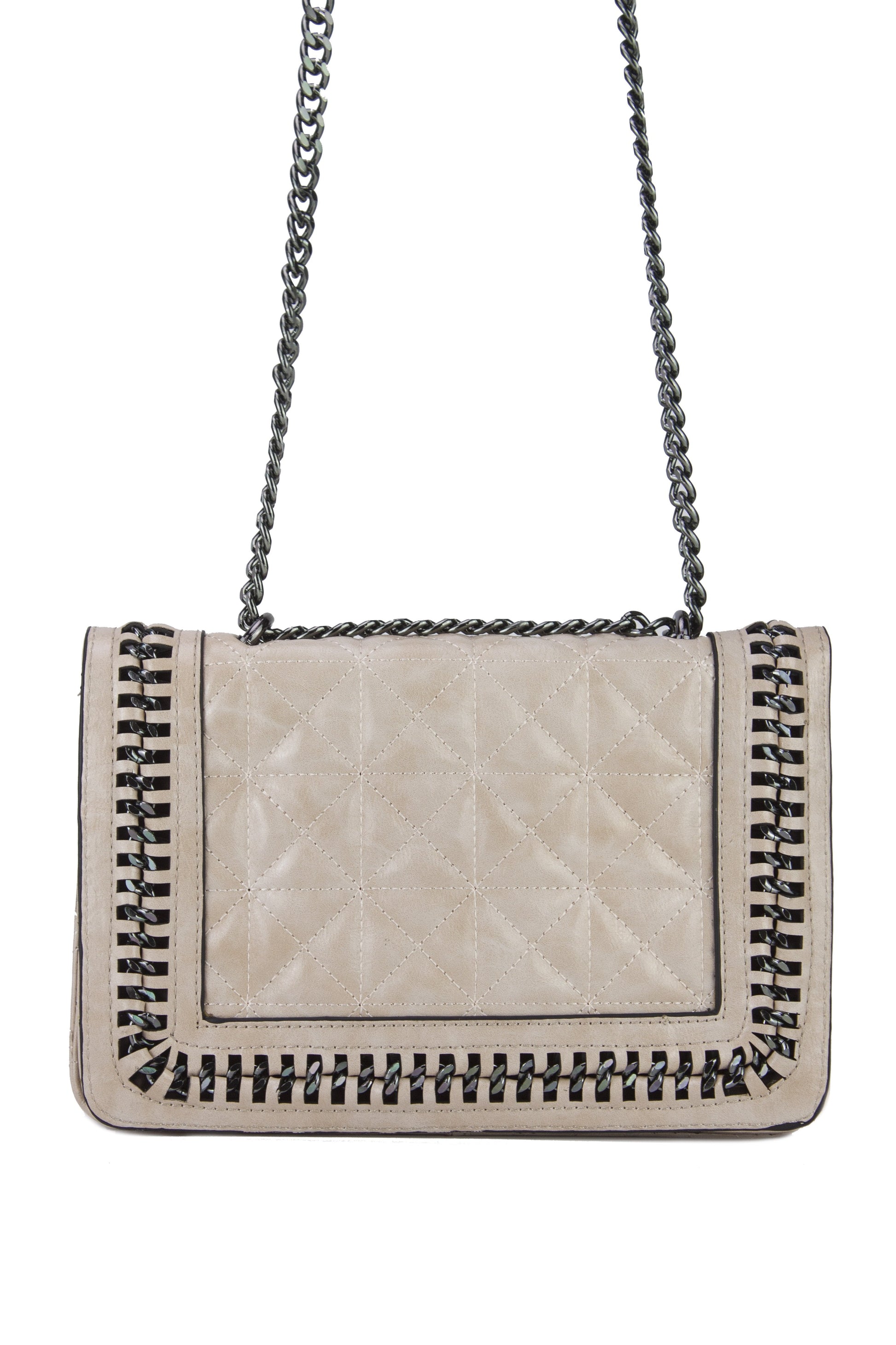 Claudine Nude Quilted Chain Bag