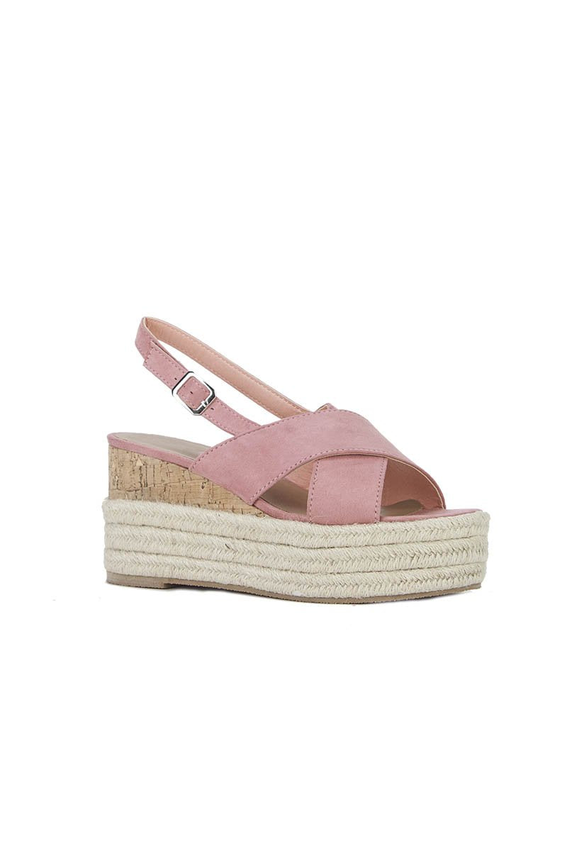 Darla Pink Espadrille Wedges