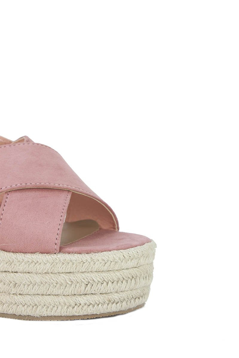 Darla Pink Espadrille Wedges