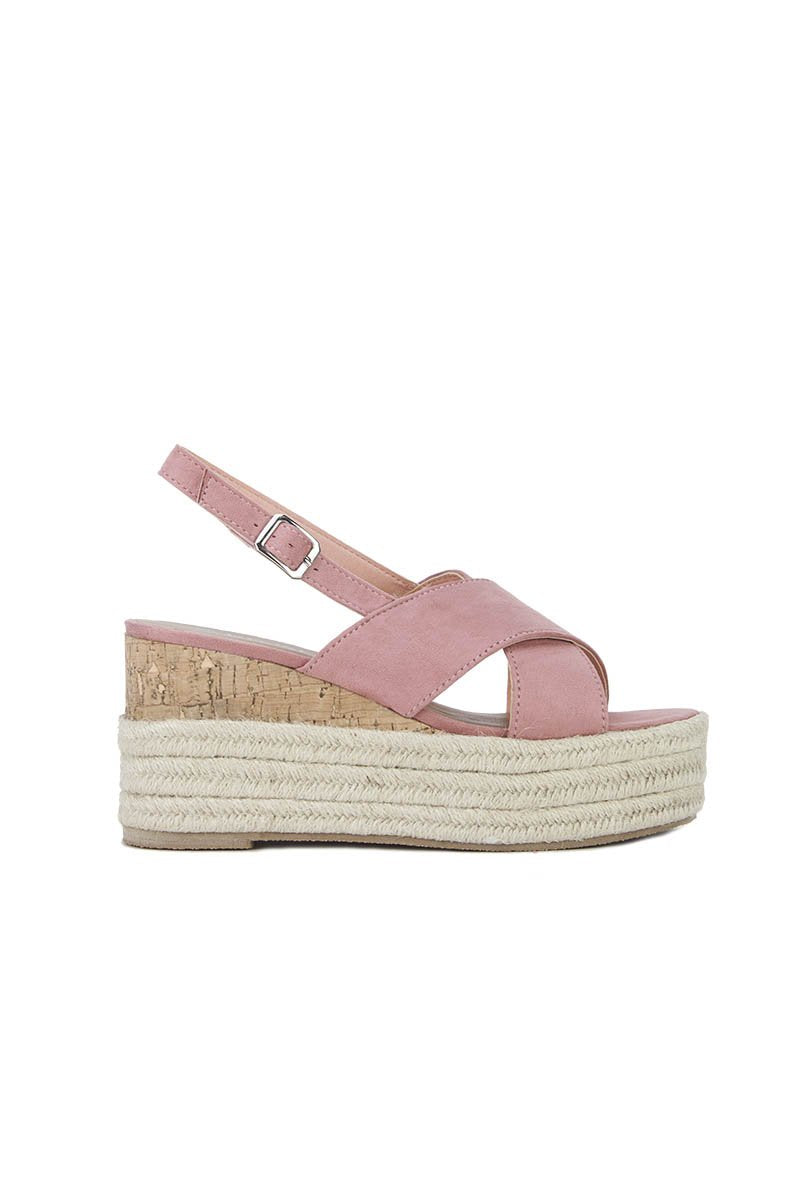 Darla Pink Espadrille Wedges