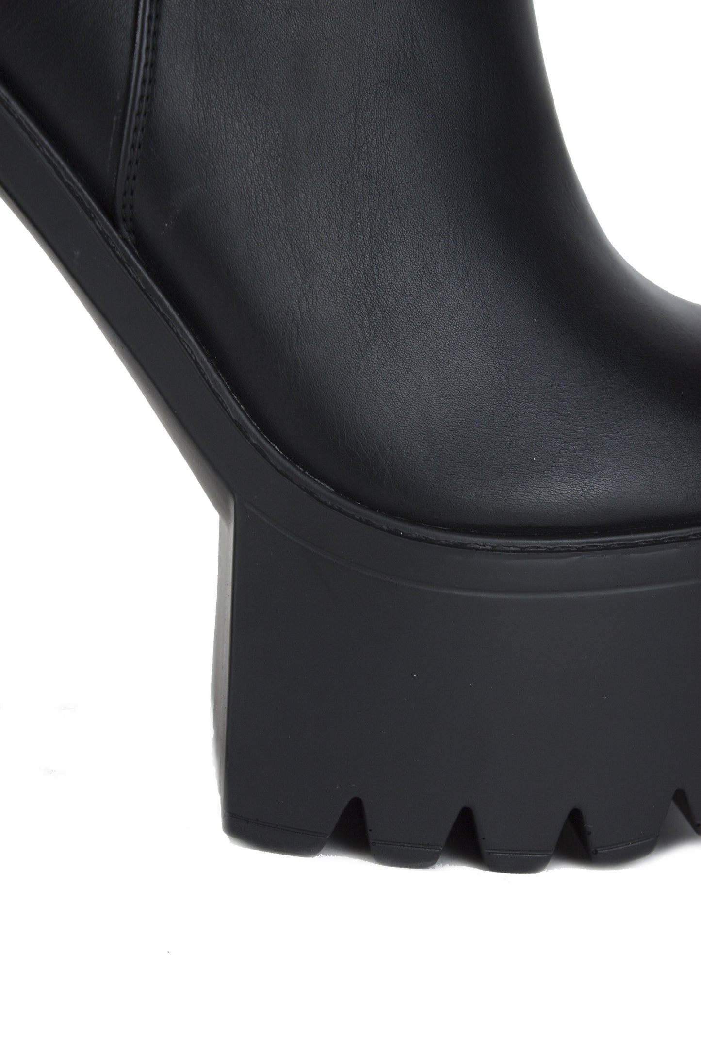 Demi Black Chunky Chelsea Boots With Elastic Detail