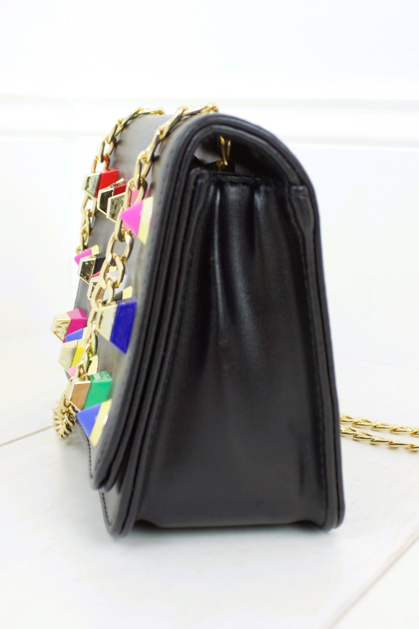 Dolly Black Stud Cross Body Bag