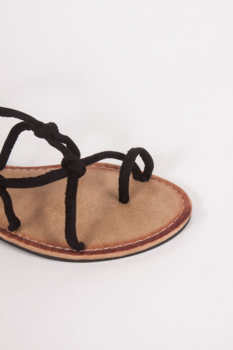 Emily Black Rope Sandals