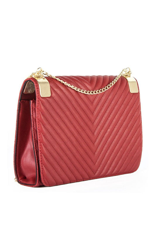 Emma Red Quilted Shoulder Bag