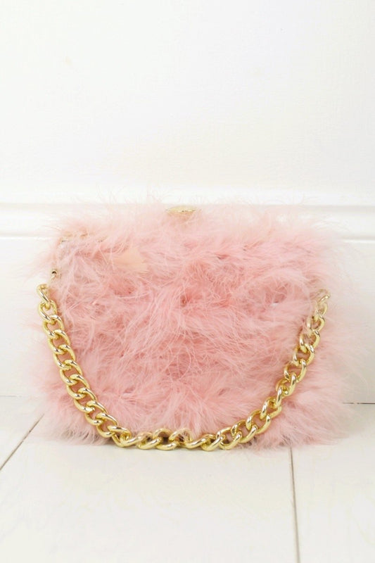 Felicity Pink Feather Bag
