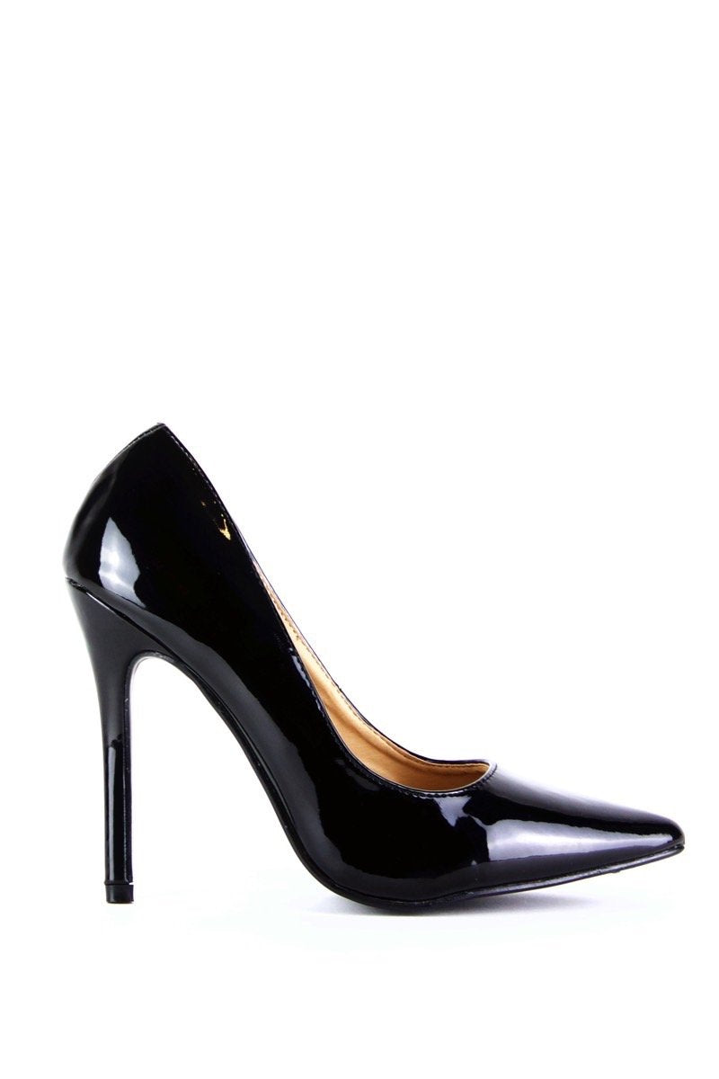 Gabby Black Patent Stiletto Heels