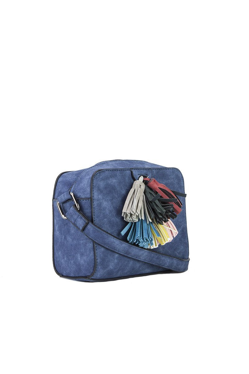 Hailey Blue Tassel Shoulder Bag
