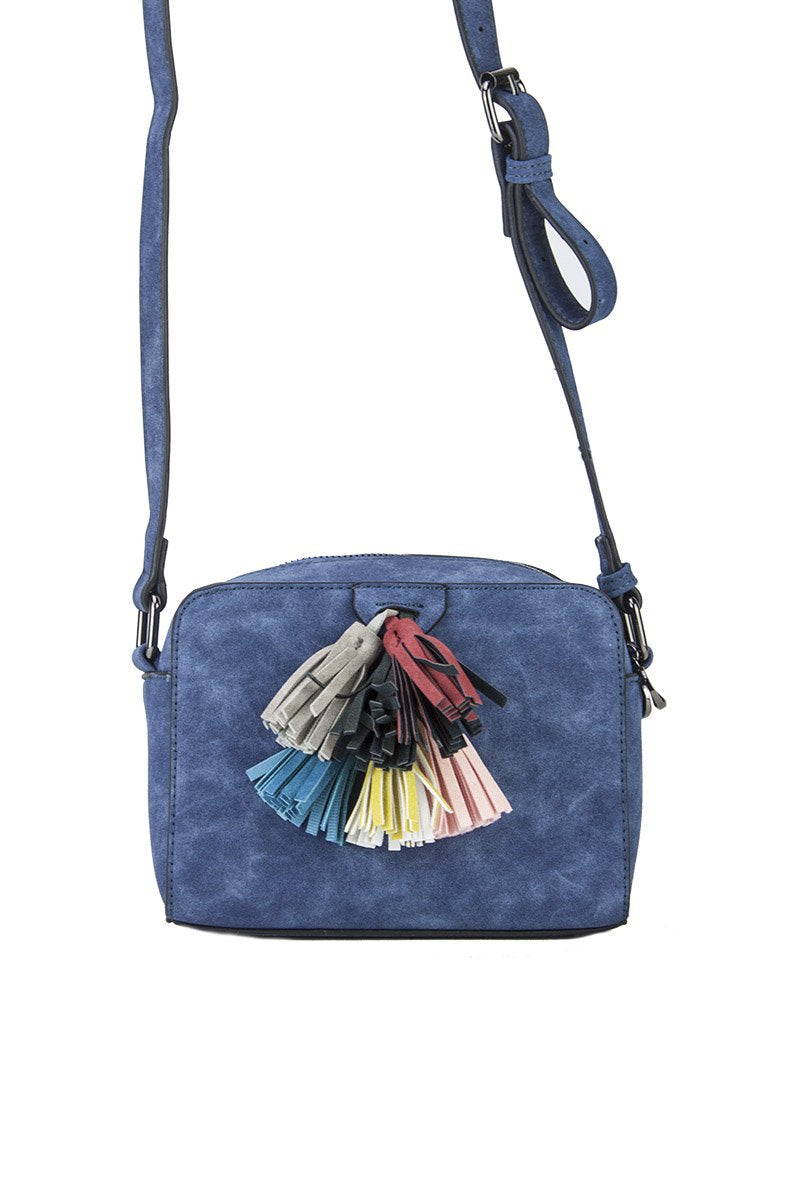 Hailey Blue Tassel Shoulder Bag