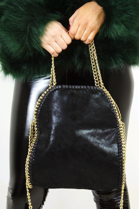 Hannah Black Chain Shoulder Bag