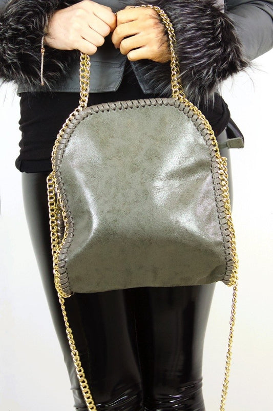 Hannah Grey Chain Shoulder Bag