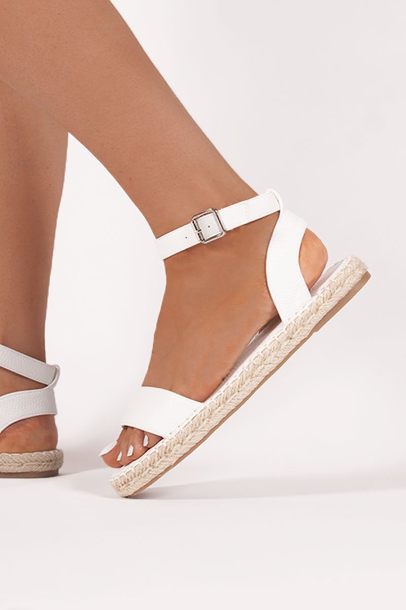 Isabella White Espadrille Sandals