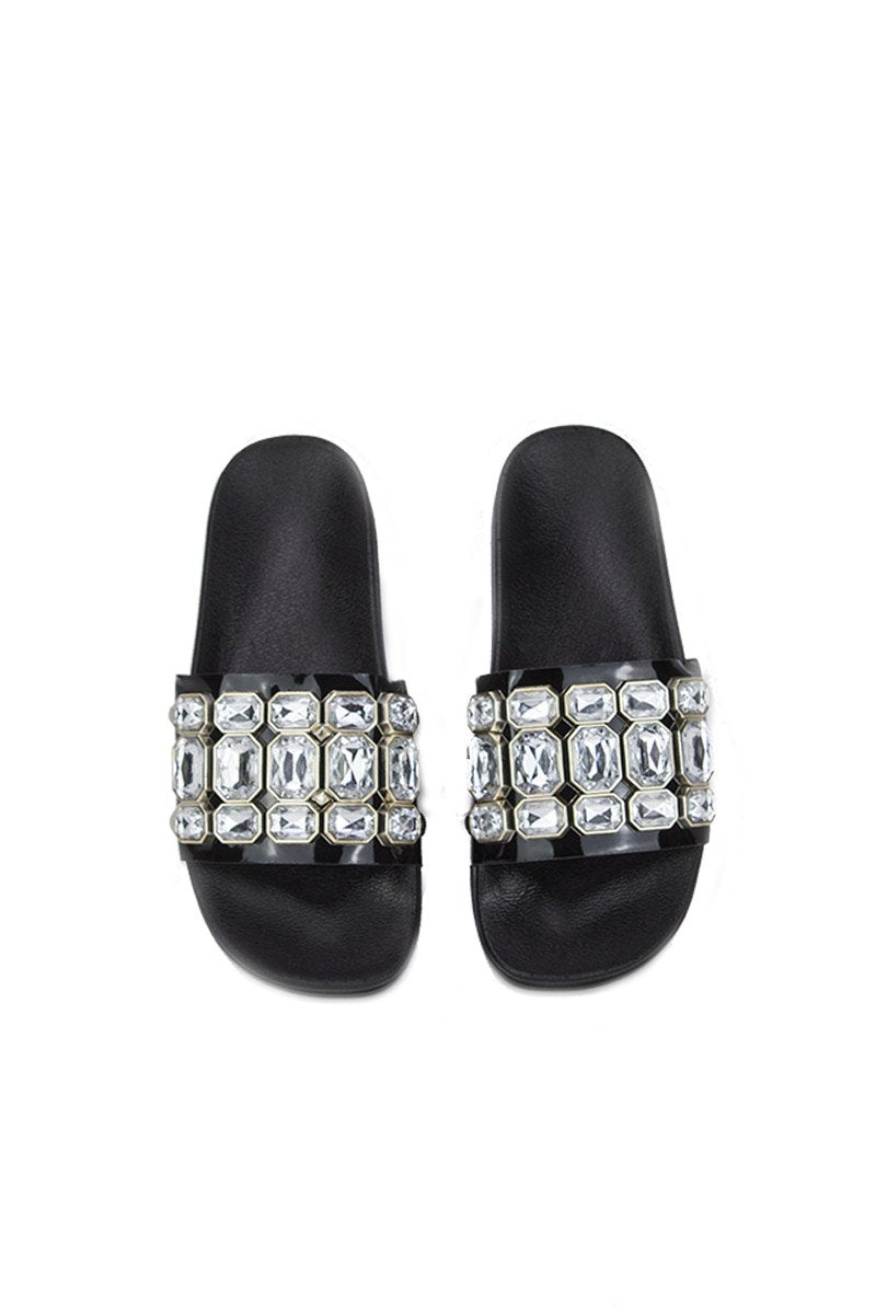 Jenabelle Black Jewel Sliders