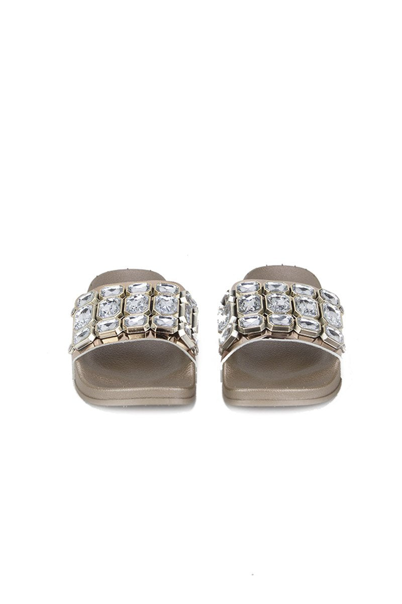 Jenabelle Rose Gold Jewel Sliders