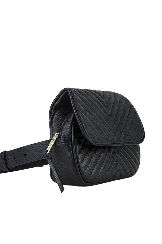 Jessica Black Quilted Belt Bag