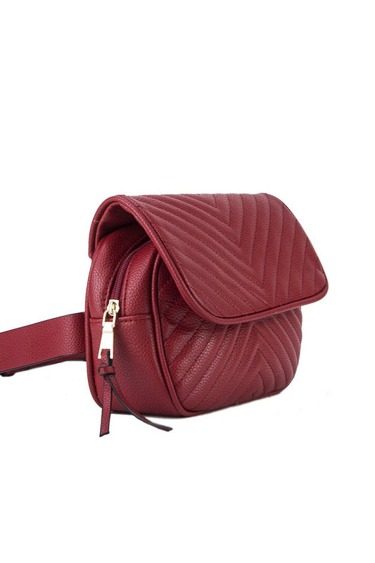 Jessica Red Quilted Belt Bag