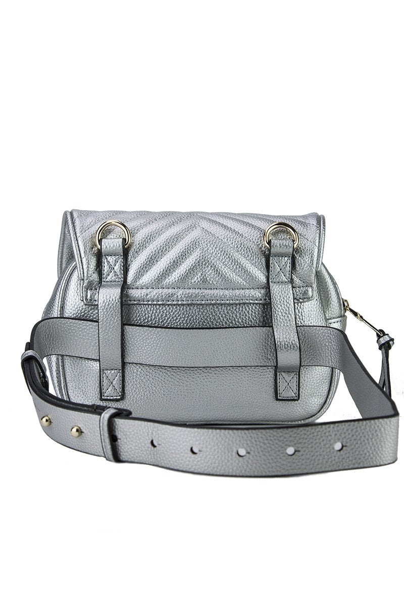 Jessica Silver Quilted Belt Bag