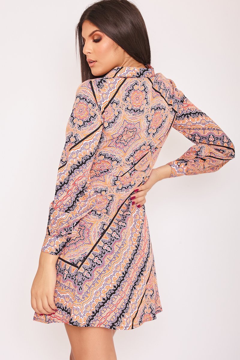 Jolene Scarf Print Shirt Dress