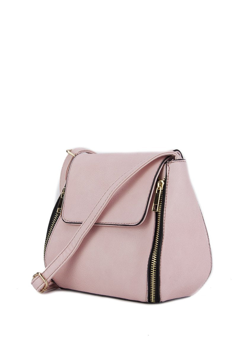 Kara Pink Cross Body Bag With Gold Detail