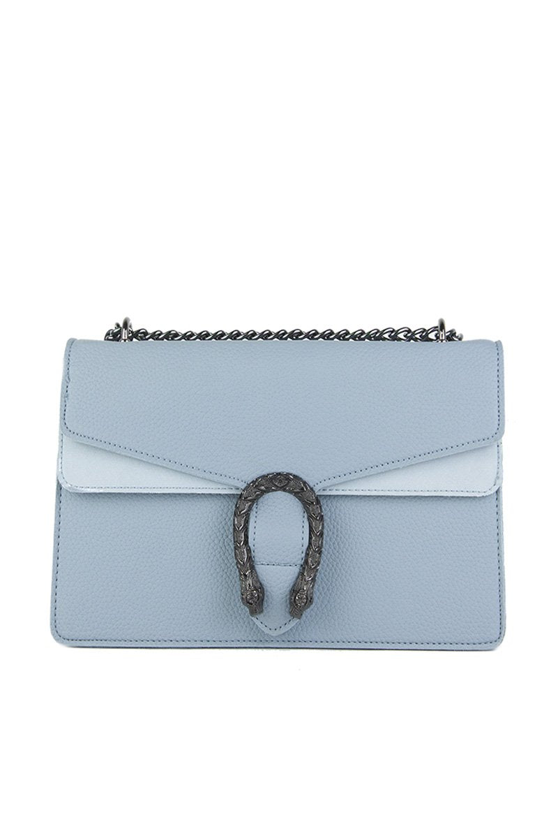 Kayleigh Light Blue Tiger Chain Shoulder Bag