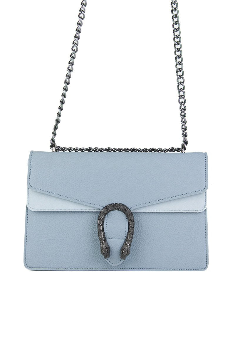 Kayleigh Light Blue Tiger Chain Shoulder Bag