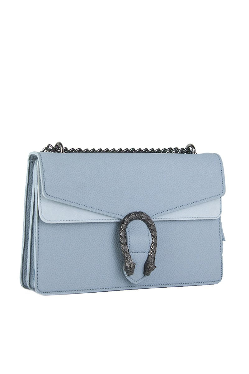 Kayleigh Light Blue Tiger Chain Shoulder Bag