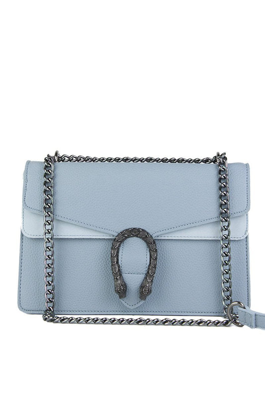 Kayleigh Light Blue Tiger Chain Shoulder Bag